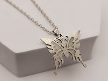 Load image into Gallery viewer, Butterfly Necklace - Trendy Butterfly necklace Silver tone Glow in the Dark