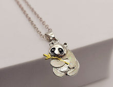 Load image into Gallery viewer, I Love You Necklace Panda - Trendy Heart necklace Silver tone