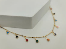 Load image into Gallery viewer, Colorful Necklace - Trendy Choker necklace Gold tone - Gift for her Minimalist