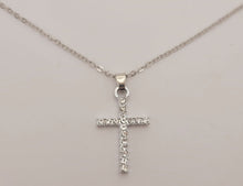 Load image into Gallery viewer, Dainty Necklace - Cross Necklace Handmade Gold Tone necklace & silver tone
