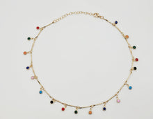 Load image into Gallery viewer, Colorful Necklace - Trendy Choker necklace Gold tone - Gift for her Minimalist