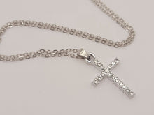 Load image into Gallery viewer, Dainty Necklace - Cross Necklace Handmade Gold Tone necklace & silver tone