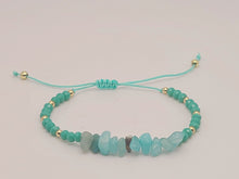 Load image into Gallery viewer, Amazonite Irregular Chips Stone bracelet 4mm adjustable to size