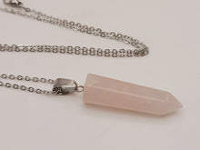 Load image into Gallery viewer, Ethereal Rose Quartz Point Necklace Gift for him Gift For her 18 Inches