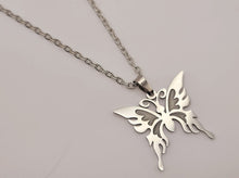 Load image into Gallery viewer, Butterfly Necklace - Trendy Butterfly necklace Silver tone Glow in the Dark