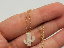 Load image into Gallery viewer, Cactus necklace, Opal cactus necklace, Cactus jewelry, Southwestern jewelry