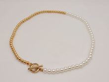 Load image into Gallery viewer, Pearl Choker Necklace - Trendy Pearl necklace Gold tone