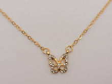 Load image into Gallery viewer, Minimalist Butterfly necklace simple necklace, dainty Golden necklace, Butterfly