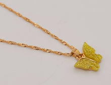 Load image into Gallery viewer, Yellow Butterfly Necklace - Trendy Butterfly necklace Silver tone
