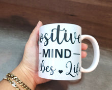 Load image into Gallery viewer, Positive Mind 0 Vibes Life Floral Mug Personalized Gifts For Her Bridesmaid Gifts