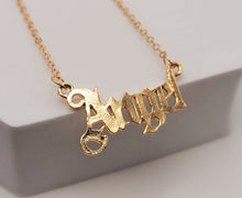 Load image into Gallery viewer, Minimalist Angel necklace Word necklace simple necklace, dainty Golden necklace,