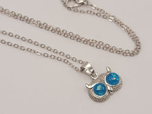 Load image into Gallery viewer, Cute Owl Silver Tone Necklace, Dainty Necklace, Bridesmaid Gift