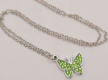 Load image into Gallery viewer, Rhinestone Butterfly Necklace - Trendy Butterfly necklace Silver tone