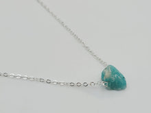 Load image into Gallery viewer, Silver tone Amazonite Small Raw Crystal Necklace - Minimalist Gifts, Summer Jewelry