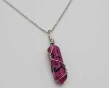 Load image into Gallery viewer, Pink Dalmatian Wire Wrapped Point Necklace Perfect gift for her / Him