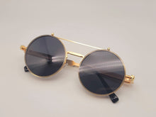 Load image into Gallery viewer, Steampunk Goggles Glasses Round Sunglasses Emo Retro Vintage