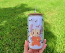 Load image into Gallery viewer, Spooky Glow in dark UV Activated Glow Beer Can Glass |Aesthetic Coffee