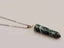 Load image into Gallery viewer, Silver wire Indian Agate Healing Crystal Point Necklace