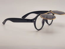 Load image into Gallery viewer, Steampunk Goggles Glasses Round Sunglasses Emo Retro Vintage Golden Black
