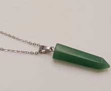 Load image into Gallery viewer, Crystal Necklace Silver Wire Wrapped Green Aventurine Necklace