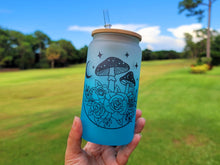 Load image into Gallery viewer, Mushroom Beer Can Glass | Boho Mushroom Coffee Glass | Aesthetic Coffee Glass | 16 oz