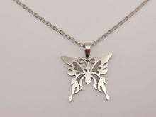 Load image into Gallery viewer, Butterfly Necklace - Trendy Butterfly necklace Silver tone Glow in the Dark