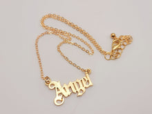 Load image into Gallery viewer, Minimalist Angel necklace Word necklace simple necklace, dainty Golden necklace,