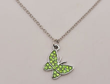 Load image into Gallery viewer, Rhinestone Butterfly Necklace - Trendy Butterfly necklace Silver tone