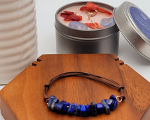Load image into Gallery viewer, Lapis Lazuli Bracelet Chip Stone Adjustable Robe Bracelet Reiki Bracelet