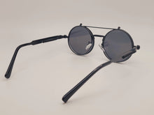 Load image into Gallery viewer, Steampunk Goggles Glasses Round Sunglasses Emo Retro Vintage Black