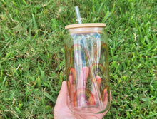 Load image into Gallery viewer, Rainbows & Hearts Cup Iced Coffee Cup Glass - Retro Glass Jar