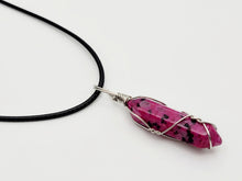 Load image into Gallery viewer, Pink Dalmatian Wire Wrapped Point Necklace Perfect gift for her / Him