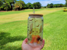 Load image into Gallery viewer, Spooky Glow in dark UV Activated Glow Beer Can Glass |Aesthetic Coffee