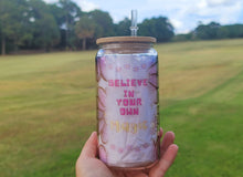 Load image into Gallery viewer, Daisy Cup Iced Coffee Cup Glass - Retro Flower Glass Jar - Believe