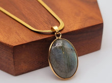 Load image into Gallery viewer, Trendy Labradorite Heart Choker Necklace Gold tone Gorgeous Choker