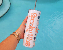 Load image into Gallery viewer, Halloween Tumbler, Spooky Vibes Tumbler, Pumpkin Tumbler