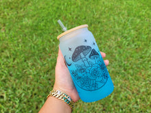 Load image into Gallery viewer, Mushroom Beer Can Glass | Boho Mushroom Coffee Glass | Aesthetic Coffee Glass | 16 oz