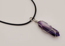 Load image into Gallery viewer, Elegant Silver-Tone Purple Agate Point Necklace - Perfect Gift for her For him