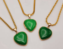 Load image into Gallery viewer, Jade Natural Choker Necklace Gold Tone Good Luck•Fortune