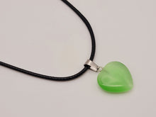 Load image into Gallery viewer, Natural Heart Shaped Cat Eye Handmade Pendant Necklace Chain