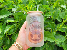 Load image into Gallery viewer, Spooky Glow in dark UV Activated Glow Beer Can Glass |Aesthetic Coffee Glass| 16 oz Halloween Coffee