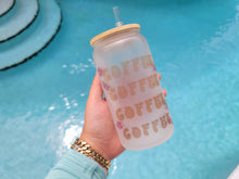 Load image into Gallery viewer, Coffee & Coffee Beer Can Glass | Boho Coffee Glass | Aesthetic Coffee Glass | 16 oz