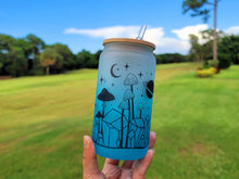 Load image into Gallery viewer, Mushroom Beer Can Glass | Boho Mushroom Coffee Glass | Aesthetic Coffee Glass | 16 oz