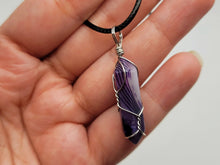 Load image into Gallery viewer, Elegant Silver-Tone Purple Agate Point Necklace - Perfect Gift for her For him