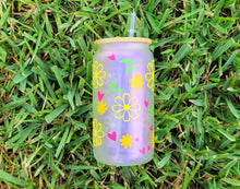 Load image into Gallery viewer, Glittery & Shiny Daisy Cup Iced Coffee Cup Glass