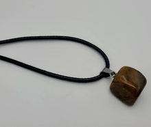 Load image into Gallery viewer, Crystal Necklace Silver Tone Irregular Shaped Tiger's Eye Healing Crystal