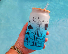 Load image into Gallery viewer, Mushroom Beer Can Glass | Boho Mushroom Coffee Glass | Aesthetic Coffee Glass | 16 oz