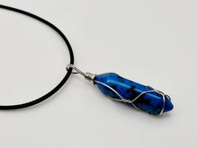 Load image into Gallery viewer, Blue Dalmation Jasper Handmade Point Necklace Silver Tone