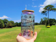 Load image into Gallery viewer, Glitter Shinny 16 OZ Daily Affirmations Glass Can Motivation