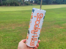 Load image into Gallery viewer, Halloween Tumbler, Spooky Vibes Tumbler, Pumpkin Tumbler